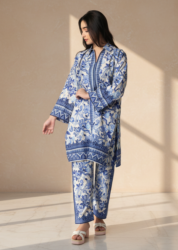 Sapphire Porcelain - Blue & White Floral Co-ord Set