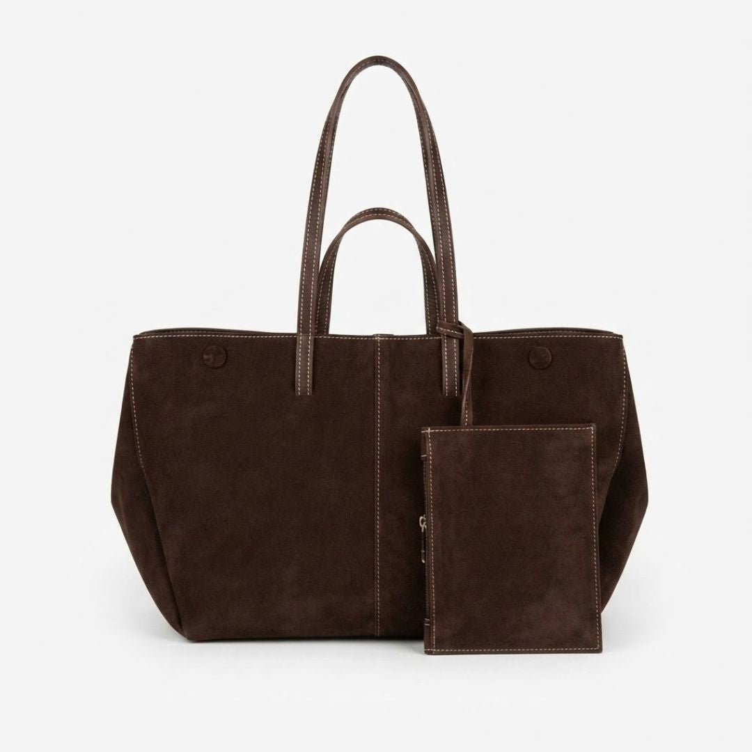 Cyme Velvet Handbag - Horsebrown