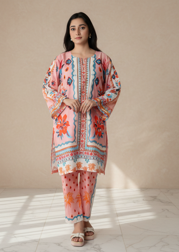 Coral Reef Bloom printed  Co-ord Set