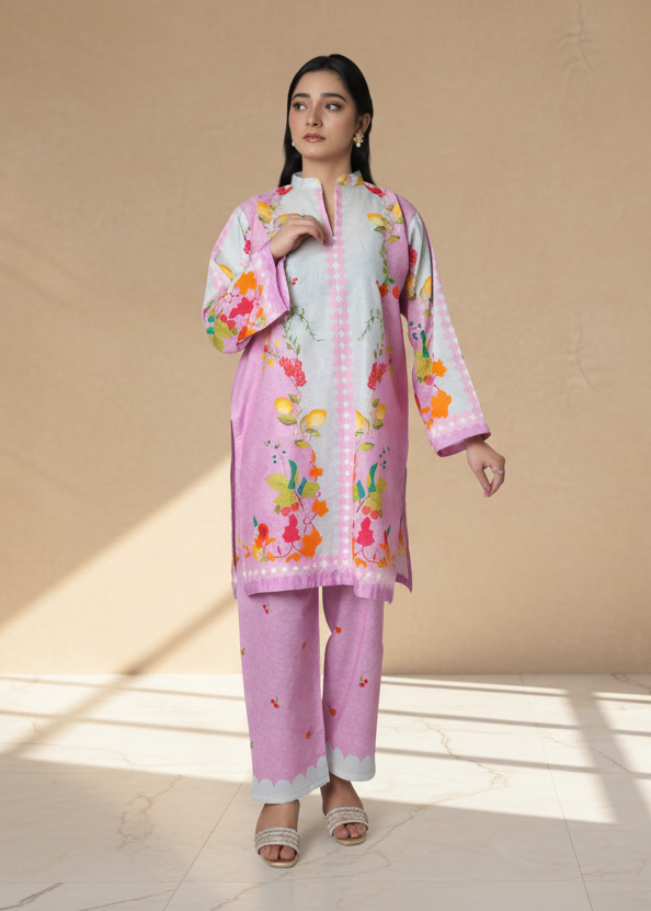 Pink Citrus Burst - Fruity Print 2-Piece Co-ord Set