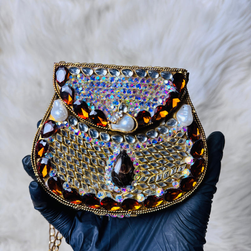 Gold Ruby Kundan Clutch — Ryndra