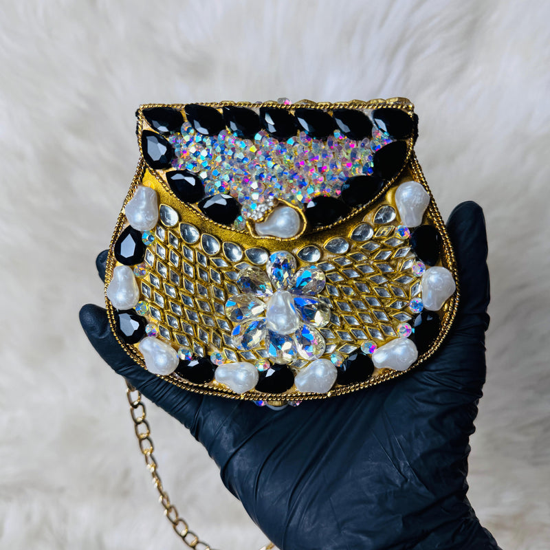Gold Black Pearl Aurora Clutch — Ryndra