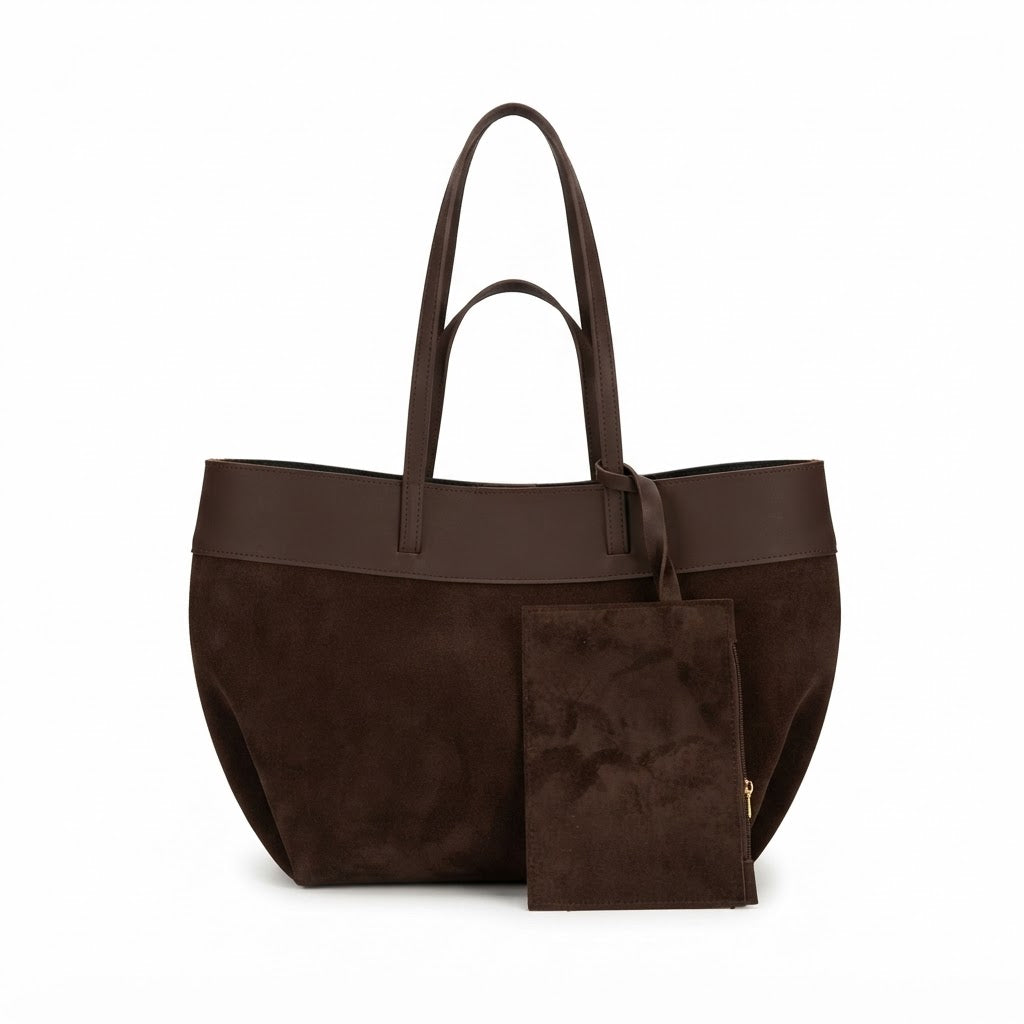 Cyme Suede Handbag - Horsebrown