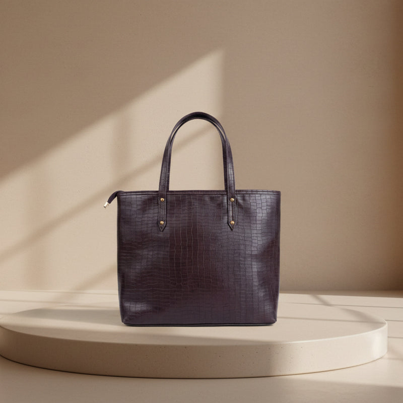 Ryndra Onyx Tote — Dark Brown