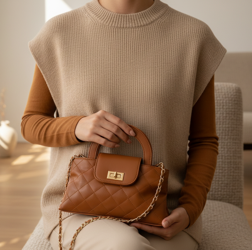 Ryndra Quill Crossbody — Brown