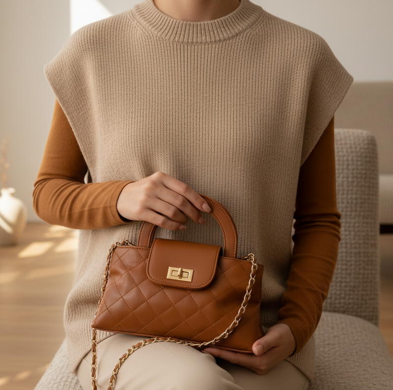 Ryndra Quill Crossbody — Brown